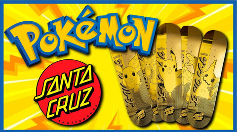 5 Santa Cruz X Pokémon Skateboard Decks Blind Bag Factory Sealed Case!! LIMITED EDITION. GOLD? ⚜️